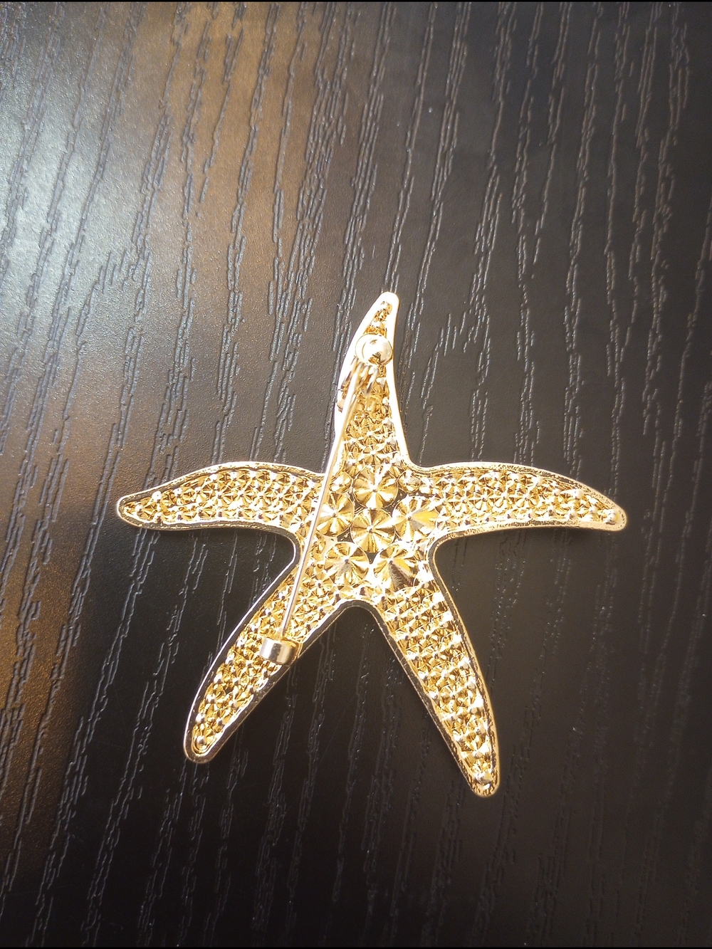 Blue Starfish Rhinestone Brooch Pin - Picture 5 of 5